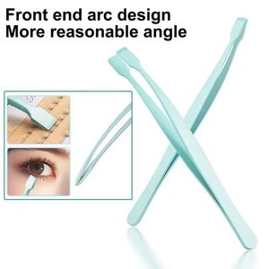 Pince à épiler de précision en acier inoxydable à pointe lisse pour l'application de faux cils - Product Image 3