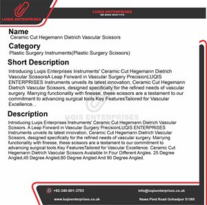 Tijeras Vasculares Cerámicas Hegemann <span class=keywords><strong>Dietrich</strong></span>, Instrumento Quirúrgico de Acero Inoxidable - Product Image 5