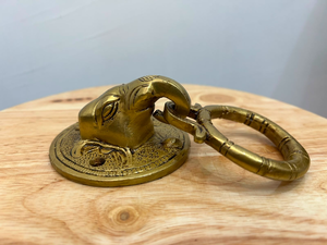 Battant de porte en laiton antique avec plaque arrière florale ornée, battant de porte vintage, quincaillerie décorative artisanale en métal - Product Image 2