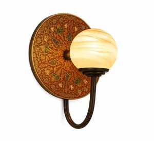 Modern Plant Pattern Alabaster Globe Wall Lamp Decorative <b>Sconce</b> LED Bedroom Living Room <b>Lighting</b> - Product Image 5