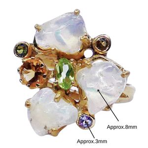 Wedding Wear 925 Sterling <b>Silver</b> Gold Plated Jewelry <b>Opal</b> Tourmaline Gemstone Women Wear Classic <b>Ring</b> - Product Image 2