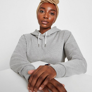 Sudadera con Capucha Gris para Mujer, con Logotipo de Marca Personalizado, Bolsillo Frontal, Corte Regular, Mezcla de Algodón, Tejido de Punto, Ropa Casual de Otoño - Product Image 6