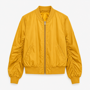 Fashionable Women Bomber Jackets / Custom <b>Zipper</b> Pocket Sleeve Design Breathable Comfortable Women Bomber Jackets For Sale - Product Image 5