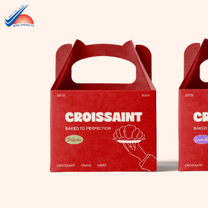 Caja de regalo plegable con asa | Caja de papel de impresión personalizada para panadería - Product Image 3