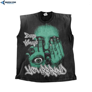 Custom Logo Men's Knitted Polyester/Cotton Crew Neck Tank Top Breathable Quick Dry Eco-Friendly High-quality Gym Workout OEM - Product Image 6