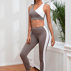 Conjunto de Yoga Color Block para Mujer: Sujetador Deportivo y Leggings de Cintura Alta para Gimnasio, Entrenamiento y Fitness. Ropa Deportiva Personalizada con Logo OEM ODM al por Mayor. - Product Image 5