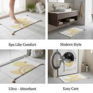 พรมเช็ดเท้าขนหนานุ่มแบบทัฟท์ด้วยมือ ดูดซับน้ำได้ดี ด้านหลังยางกันลื่น สีสันปรับแต่งได้ พรีเมียม ลายสัตว์ทันสมัย ผลิตจากโพลีเอสเตอร์ สำหรับห้องน้ำ - Product Image 5