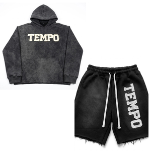 Men Hoodie Shorts <b>Set</b> Cotton Fleece Tracksuit Casual Sportswear Gym Training Autumn Outfit Custom Logo - Product Image 1