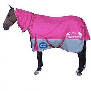 Joya International Manta Impermeable Rosa para Caballo, Estilo Turnout con Cuello Completo y Solapa Grande para Cola, Todas las Estaciones, de 7'0" a 4'9" - Product Image 1
