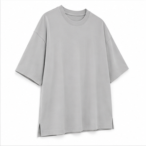 Custom Silver Grey Cotton <b>Modal</b> Athletic Mens Oversized Short Sleeve <b>T</b>-<b>Shirt</b> MTS-OVR-0045 - Product Image 5