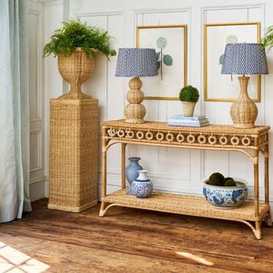 Luxury Rattan <b>Console</b> <b>Table</b> Crafted From Sustainable Wood With Natural Cane Front <b>Storage</b> Cabinet - Product Image 4