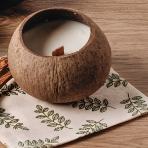 Vela de lujo hecha a mano, cuenco de coco, frascos para decoración de comedor, precio barato, de proveedor vietnamita - Product Image 4