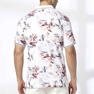 Camisa Polo de Manga Corta con Estampado Floral para Hombre, Corte Regular, Estilo Casual, 100% Algodón Popelina, Diseño Transpirable - Product Image 3