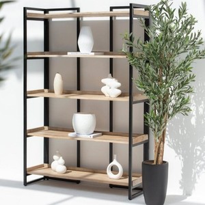 Estantería Industrial Vandana Altis Nova, Mueble de Almacenamiento Moderno de Metal y Madera, Diseño Minimalista - Product Image 1