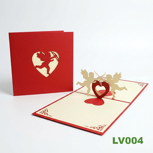Tarjeta de Invitación de Boda Pop-Up 3D Hecha a Mano con Diseño de Pareja Enamorada, Sobre, Caja de Regalo de Papel para Cumpleaños y Navidad, Impresión Personalizada - Product Image 1