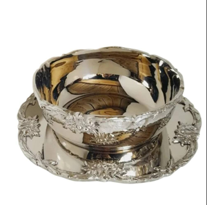 Bol à chocolat élégant en acier inoxydable durable, design martelé, couleur argent, style glamour, fait main, pour dattes du Ramadan, collations, fruits - Product Image 5