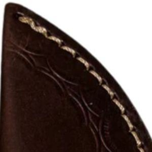 Couteau de chasse à lame fixe avec manche bicolore en bois foncé et résine bleue, couteau de survie pour le camping et la chasse en plein air, lame pleine longueur - Product Image 6