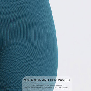 Ensemble de yoga sans couture 2 pièces, haut court taille haute et leggings longs, couleur unie, dos nageur, tenue de sport pour femme - Product Image 4