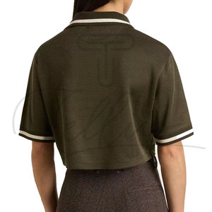 Camiseta Polo Corta para Mujer, Cuello en V, Manga Corta, Estilo Casual, Personalizable con Logotipo, Nueva y Elegante - Product Image 2