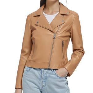 Veste d'hiver pour femme en cuir véritable, teinte unie, col montant, fermeture éclair, toutes tailles, luxe, design personnalisé, nouveau style, authentique - Product Image 5
