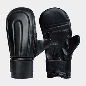 Gants de boxe en cuir à lacets noirs, équipement d'entraînement complet pour adultes pour la boxe - Product Image 2