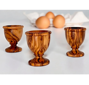 Tazas para huevos cocidos de madera de diseño de lujo, calidad perfecta, con logo personalizado, 4 piezas, para decoración de mesa de hotel, a precio económico. - Product Image 3