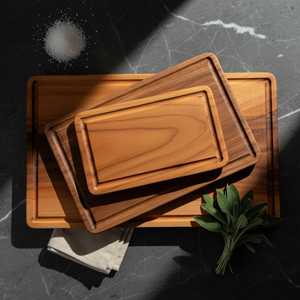 Handmade Wood Chopping Board with Customizable <b>Shape</b> Eco-Friendly & Dishwasher Safe - Product Image 2