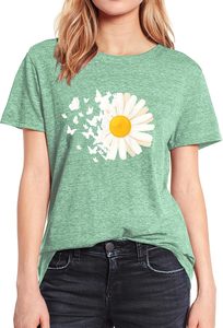T-shirt imprimé graphique tendance pour femmes, t-shirt décontracté à la mode, haut en coton doux et respirant, vêtements légers pour femmes, collection d'été - Product Image 2