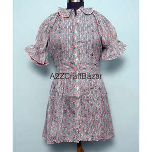 Chemisier court pour femme indienne, 100% coton pur, fait main, tissu de haute qualité, imprimé au bloc, pour l'été, style décontracté - Product Image 2