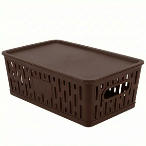 <b>Plastic</b> Brick Net Small <b>basket</b> With Lid - Product Image 1