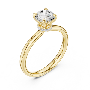 SANSET 10K Gold Plated Fashion <b>Statement</b> <b>Ring</b> for Women with CZ Diamond Round Brilliant Cut Ethnic Style - Product Image 5