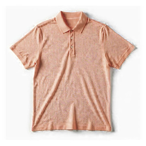 Polo homme uni à manches courtes en tissu tricoté respirant avec logo personnalisé et impression sur le devant - Product Image 6