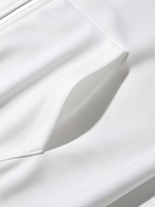 Chaleco sin mangas con capucha para hombre, blanco, con cremallera completa, informal, talla grande, para otoño, de color liso, de terciopelo, con bolsillos tejidos, 100% - Product Image 4