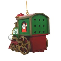 Figura Decorativa Navideña de Locomotora Santa Clásica Tradicional de Alta Calidad, Pintada en Color Plástico CK425, Adorno Colgante para Interiores
