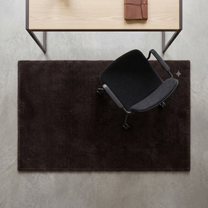 Tapis d'intérieur en laine marron foncé, tufté à la main, antidérapant, à poils moyens, texturé, avec envers en coton et silicone, pour chambre à coucher - Product Image 2