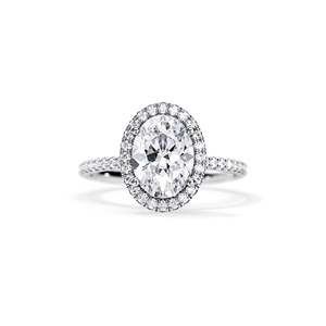 Oval Cut Diamond Engagement Ring Prong Setting White Gold Women's Floral Style - Product Image 3
