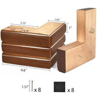 Pieds de meubles triangulaires en bois massif en forme de L pour canapé, armoire, extérieur et salon - Design moderne, robustes et résistants