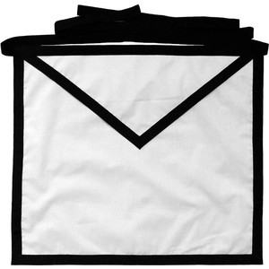 Tablier funéraire Blue Lodge - Tissu en coton blanc avec ceinture ajustable, finition douce et insignes maçonniques traditionnels - Product Image 1