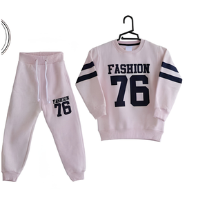 Conjunto Deportivo Unisex Transpirable para Niños, de Algodón, Poliéster, Felpa, Velour, French Terry, con Cremallera, Cuello Redondo, Corte Ajustado - Product Image 3