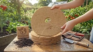 Eco2go Vietnam Anillo de Fibra de Coco Ecológico para Cubierta de Suelo |   Disco de Retención de Humedad para Jardín - Product Image 3