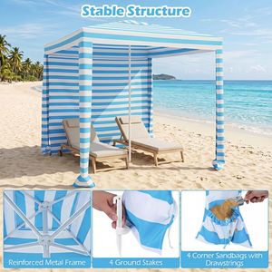 Tenda Parasole 6.5 X 6.5 Piedi Facile da Montare con Parete Laterale Rimovibile per la Privacy - Product Image 5