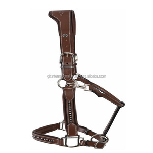 Meilleure vente de licol en cuir marron à coutures contrastées entièrement personnalisées avec rembourrage en cuir verni à gorge roulée - Product Image 3