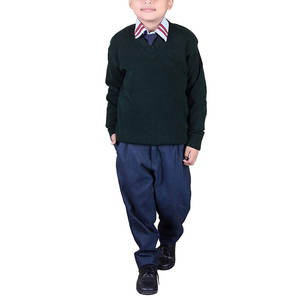 Uniformes scolaires personnalisés en grande quantité pour enfants du primaire, ensemble unisexe 3 pièces : pull, gilet, chemise, pantalon, 100% polyester - Product Image 3