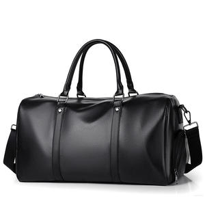 Sac de voyage en cuir PU grande capacité avec fermeture éclair pour homme noir - Product Image 1