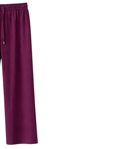 Pantalones Deportivos Anchos Color Morado Ciruela para Mujer, Cintura Elástica con Cordón, Pantalones Casuales Holgados, Fabricante OEM, Suministro al por Mayor - Product Image 3