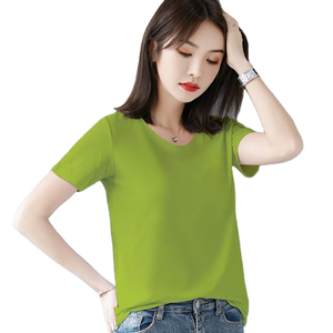 เสื้อยืดแคนวาสคุณภาพสูง ราคาขายส่ง รับทำโลโก้ตามสั่ง บริการ OEM ระบายอากาศได้ดี เสื้อคอวี แขนสั้น ผ้าไม่ยับ แห้งเร็ว สำหรับผู้หญิง - Product Image 4