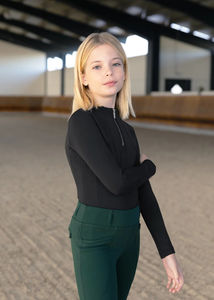 Chemise de base confortable pour l'équitation des enfants, tissu extensible doux, vêtements d'entraînement respirants, confortables pour l'équitation - Product Image 5