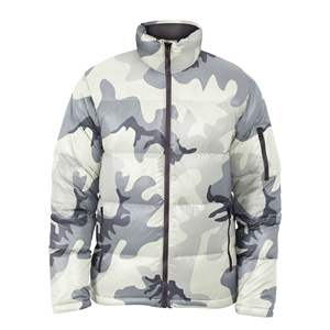 Men's Camouflage Puffer <b>Jacket</b> Windproof Thick Down Filling Zipper Closure Stand Collar Casual Winter Style Regular Fit - Product Image 1
