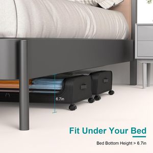 2 Confezioni di Contenitori per Organizzazione Sotto il Letto con Coperchio Trasparente e Chiusura a 360 Gradi, 42L/11Gal, Cassetti Scorrevoli per Organizzare Vestiti - Product Image 5