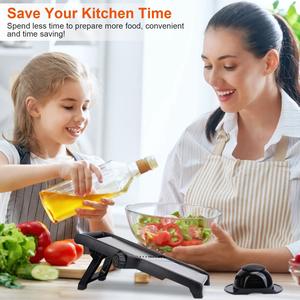 1 pezzo in acciaio inox mandolino cibo affettatrice con 5 lame regolabili cucina frutta e verdura Chopper Julienne pelapatate cibo titolare - Product Image 5